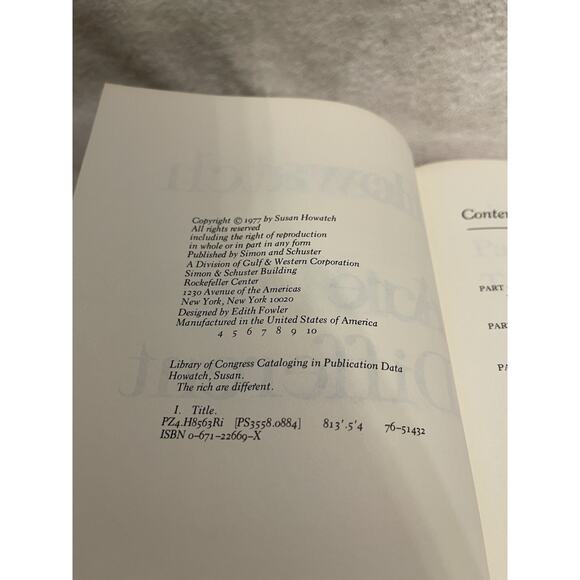 The Rich Are Different by Susan Howatch - 1977 HCDJ - Picture 8 of 8